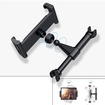 OBROTOWY UCHWYT NA TELEFON TABLET NA ZAGŁÓWEK AUTO