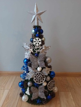 Елка 80СМ украшенная светодиодными лампочками КОНУС со светодиодной декорацией ГОТОВО