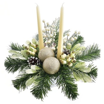 РОЖДЕСТВЕНСКИЕ УКРАШЕНИЯ УКРАШЕНИЕ СТОЛА ИСКУССТВЕННЫЕ ЦВЕТЫ СВЕЧИ ДОМ