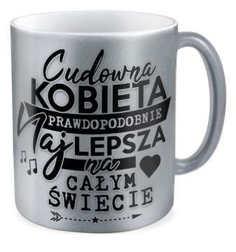 Kubek srebrny CUDOWNA KOBIETA prezent dziewczyny