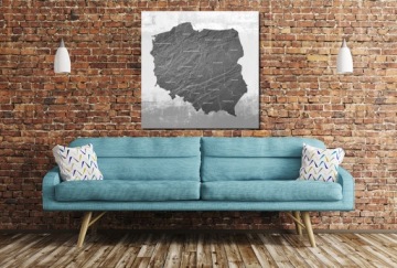 CORK BOARD POLAND Изображение карты 100х100см Польша