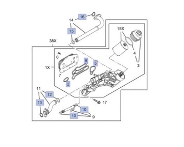 ПРОКЛАДКА МАСЛЯНОГО ОХЛАДИТЕЛЯ OPEL ASTRA H 1.6 1.8