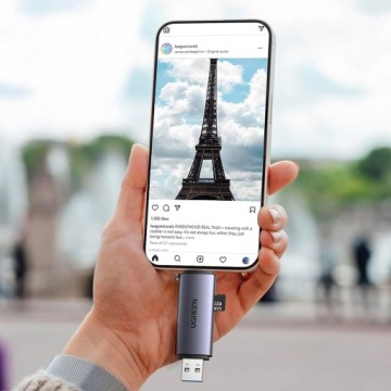 АДАПТЕР UGREEN КАРТРИДЕР USB 3.0 USB-C SD microSD SDHC TF PLUG&PLAY