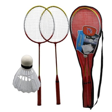 BADMINTON ZESTAW PALETKI LOTKA BABINGTON RAKIETKI + LOTKA ETUI FUTERAŁ