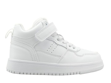 ADIDASY DZIECIĘCE BIAŁE BUTY SPORTOWE LEKKIE TRAMPKI RZEPY WKŁ. SKÓRA R.34