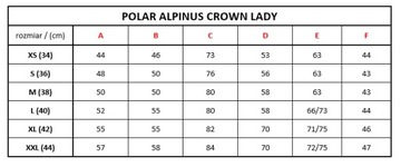 POLAR DAMSKI ALPINUS CROWN LADY r. 36 PolarTec 200