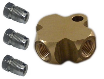 Mosiężny Trójnik do - hydrauliczny ręczny 3x M10x1 SF; TPS-1 HL