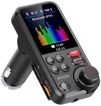 TRANSMITER FM BLUETOOTH 2xUSB MP3 SD AKAI FMT-93BT