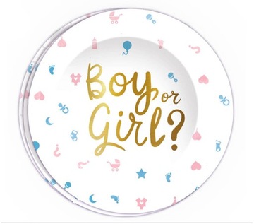 TALERZYKI PAPIEROWE It's a boy girl BABYS SHOWER