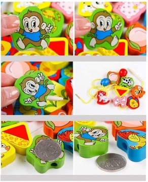 ДЕРЕВЯННЫЕ БЛОКИ-БУСИНЫ ДЛЯ НАЗВАНИЯ МОНТЕССОРИ