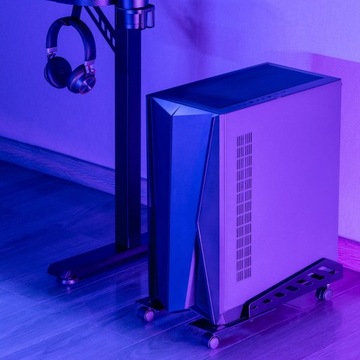 Подставка для компьютера на тележке, 4 колеса, 25 кг, регулируемая, ширина 16-30 см.