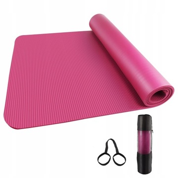 Mata do ćwiczeń Gruba Jogi Fitness 185x80x1 Pink