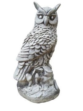 Figura BETONOWA, ogrodowa, SOWA na pniu wys. 38 cm