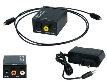PRZETWORNIK DAC CYFROWO ANALOGOWY OPTYCZNY TOSLINK NA RCA S/PDIF RCA