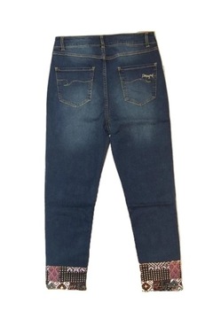 DESIGUAL NIEBIESKIE JEANSY HAFTY PRINT (24)