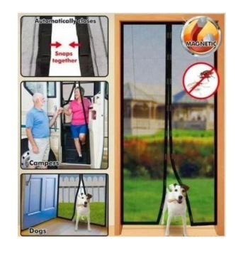 Москитная сетка, магнитная дверь, 85x210см, ЧЕРНЫЙ