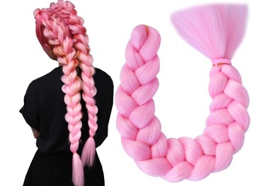 Синтетические волосы цветные косы светло-розовый