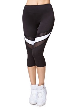 3/4 LEGGINSY GETRY SPORTOWE Z SIATECZKĄ S/M G230