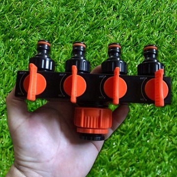 4-ХОДОВОЙ РАСПРЕДЕЛИТЕЛЬ САДОВОЙ ВОДЫ С КЛАПАНАМИ ДЛЯ БЫСТРОГО СОЕДИНЕНИЯ ШЛАНГА 3/4