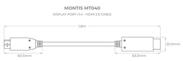 DISPLAYPORT DP v1.4 — HDMI v2.0 АДАПТЕРНЫЙ КАБЕЛЬ 4K