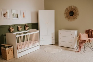 Детская мебель Комплект детской мебели Белая Сосна KAROLI + Матрас + Коврик