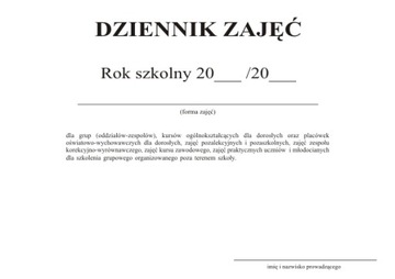 Dziennik zajęć pozalekcyjnych A4