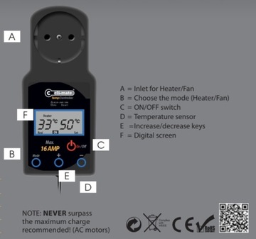 REGULATOR TEMPERATURY TERMOSTAT CLI-MATE TE-16