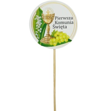 Ozdoba komunijna topper napis z nadrukiem 30 cm