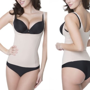 Koszulka damska pod biust Julimex 214 beżowa L