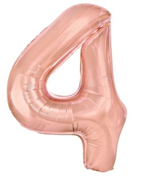 Balon Cyfra Cyferka 4 100 cm Różowe Złoto
