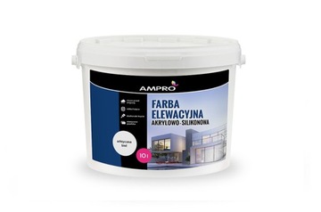 AMPRO FARBA ELEWACYJNA AKRYLOWA-SILIKONOWA 10l