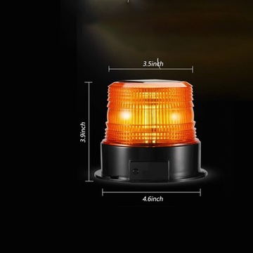 SŁONECZNA LAMPA OSTRZEGAWCZA BŁYSKOWA KOGUT MAGNES 12V 24V