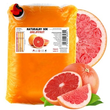 Sok z Grejpfruta Grejpfrutowy Tłoczony 100% Soku NFC 5l Bez Cukru