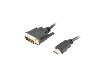 Kabel adapter Lanberg HDMI(M) - DVI-D(M)(24+1) 1,8m Dual Link pozłacane sty