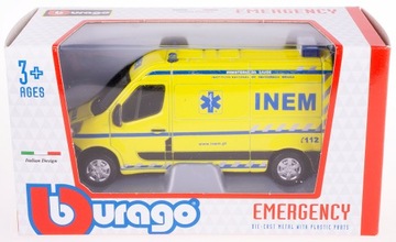 RENAULT MASTER EMERGENCY МОДЕЛЬ BBURAGO 1:50 ЖЕЛТЫЙ