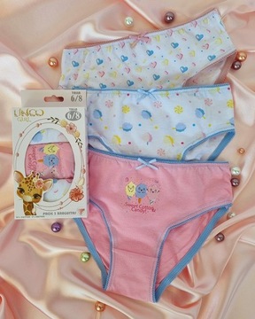 Majtki Dziecięce dla Dziewczynek Unco Clothes 6/8 lat. Zestaw 3 szt.