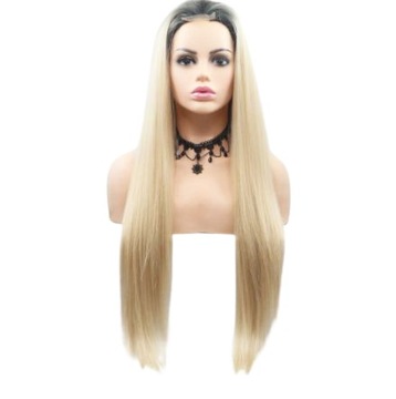 Peruka LACE FRONT Blond 40/55/80cm +czepek GRATIS