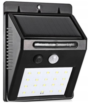 НАСТЕННЫЙ СВЕТИЛЬНИК С СОЛНЕЧНОЙ ПАНЕЛЬЮ SOLAR 20LED С ДАТЧИКОМ ДВИЖЕНИЯ В СУМЕРКАХ