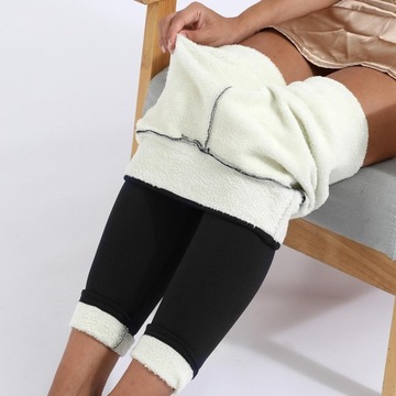 Damskie legginsy z podszewką z polaru, grube, solidne, z wysokim stanem, ciepłe zimowe jogi XL