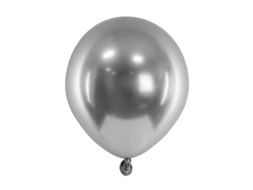 BALONY GLOSSY 12 CM CIEMNY SREBRNY 50 SZT