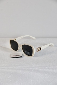 POLARIZED OKULARY PRZECIWSŁONECZNE UV400 ECRU