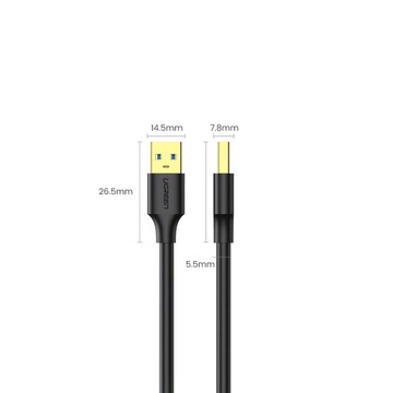 Кабель Ugreen US128 10369 USB-A 3.0 / USB-A 3.0 5 Гбит/с 0,5 м - черный