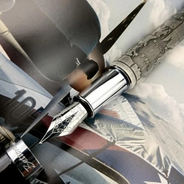 High Quality Metal Fountain Pen World Map Silver Plated Pen Men's Non
