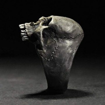 PIERŚCIONEK CZASZKA SZKIELET GŁOWA ZĘBY SREBRNY