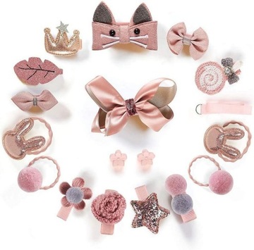 НАБОР Скрепок-ластиков для девочки, ПОДАРОК, УКРАШЕНИЯ ДЛЯ ЛАСТИКОВ, КОРОБКА