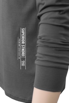 LONGSLEEVE męski koszulka z długim rękawem bawełniana JEFF szara XL
