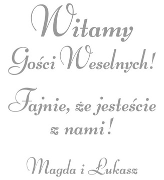 naklejka WITAMY Twoje imiona i data 45x53cm