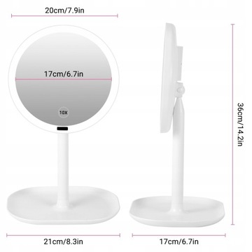 Зеркало для макияжа 10-кратное светодиодное увеличительное стекло