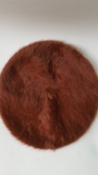 beret brązowy angora