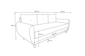 Диван раскладной для гостиной 242 см RS05 O-sofa